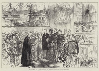 カナダのリバプールからローンとルイーズ妃の侯爵を出発 作： Sir John Charles Robinson